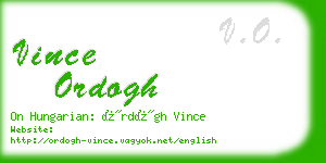 vince ordogh business card